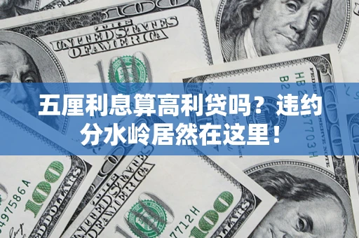 武汉五厘利息算高利贷吗？违约分水岭居然在这里！