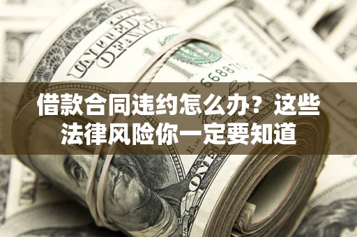 武汉借款合同违约怎么办？这些法律风险你一定要知道
