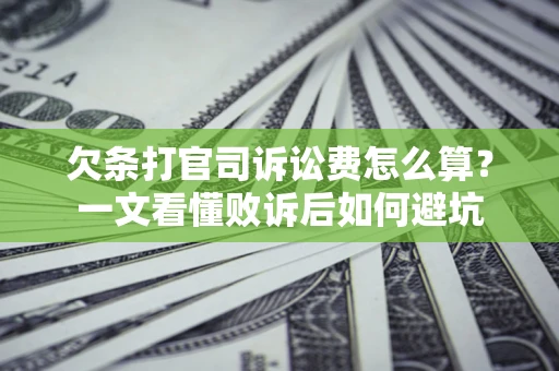 武汉欠条打官司诉讼费怎么算？一文看懂败诉后如何避坑